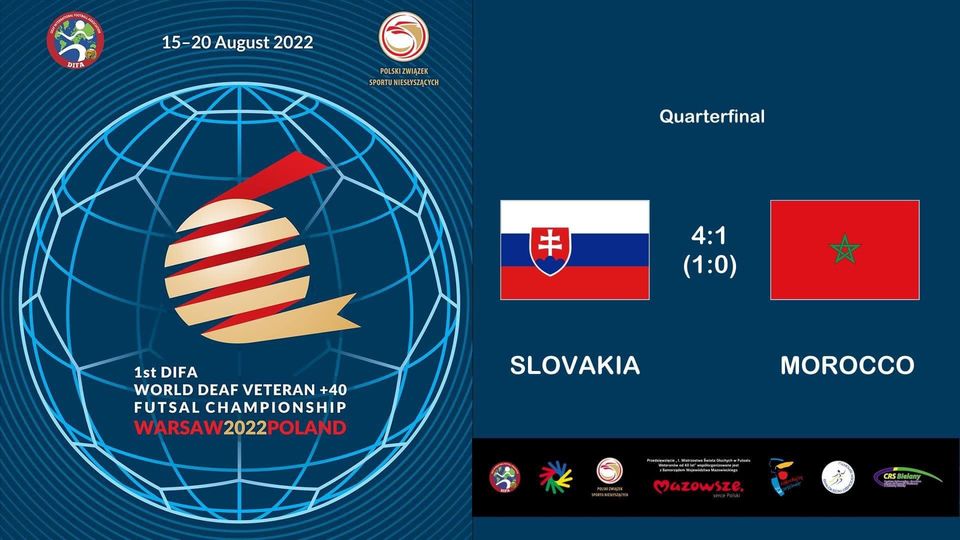 SLOVAKIA-MOROCCO 2022 DIFA World Deaf Veteran +40 Futsal
